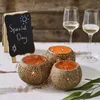 Decorative Plates Coconut Shell Wood Candle Holders (Set Of 3) With Scented Tealight Candles - Boho Decor Votive