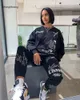 Letter Tracksuit Outfit Print Losse 2 Tweedeksels Set Streetwear Sweatshirt Joggers Matching Ensemble Femme Pices 230629 3069