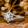 2pcs alyans caoshi şık kar tanesi şekil parmak yüzüğü kadın parlak zirkonya alyans mücevher hediye nişan için muhteşem aksesuarlar