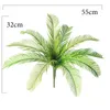 Decorative Flowers 40cm Artificial Plants Cycas Palm Tree Plastic Tropical Plant Fake Leaf False Fronds For Home Garden Wedding Decoration