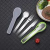 NEW 4 Pieces Covered Stainless Steel Portable Cutlery Complete Dining Table Set of Tableware Kitchen Gadget Set Dinner Knife