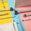 Docoleor Aurora Makeup Brushes 9pcs Makeup Brushes مجموعة مسحوق الأساس مزج الوجه ظلال العيون خجول العيون مكياج مع حقيبة 240327