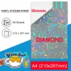 Papier 50Sheet A4 Vinyl Sticker Paper Diamond Transparent Transparent blanc auto-adadhésif Papier de copie en vinyle imprimable pour imprimante à jet d'encre Artisanat