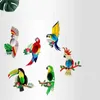 Dekoracja imprezy tropikalna ptak wisiorek 6pcs Parrot Honey Parrot wiszący ornament wisiorki na Hawaje letni