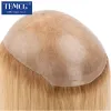 Toppers Topper para mulheres injetadas de pele 100% cutícula chinesa Remy Virgin Human Human Wigs retenções retas de seda para mulher