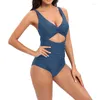 Swimwear Women Cputan 2024 Sexy One Piece Rucched Tummy Contrôle Femmes Solide Swimsuit High Waist Bikini Brazilian Bassilian Bathingwarwear