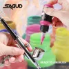 Brushes Sagud 2pcs/kits 100ml Acrylic Paint Set 9 Colors Ready to Airbrush Pigment Ink for Nail Art Temporary Tattoo Makeup Diy Model