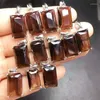 Link Bracelets S925 Natural Smoky Quartz Faceted Colonna a sospensione Crystal Jewelry Stone semi-preziosa per collana Figlia Diplice Gifts