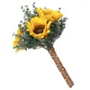 Fiori decorativi girasole nozze bouquet artificiale artificiale elegante per