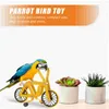 Andra fågelförsörjningar Toy Parrot Bicycle Plastic Education Toys Training Bike Woode Birds