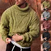 Мужские свитера 2023 Сплошная цветовая мода повседневная палочка теплый высокий эластичный свитер.