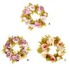 Fiori decorativi Peonia simulata Simulazione della ghirlanda anello rattan decorazione di nozze fiore viola