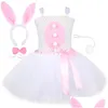 Sukienki dla dziewczyn dziewczynki Baby Easter Bunny Tutu sukienka dla dzieci królika cosplay cosplay kostiumy maluch dziewczyna przyjęcie urodzinowe