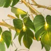 Snaren 10/20/40 LED Kunstmatige Blad Lichtslingers Fairy Festoen Licht Batterij-aangedreven Guirlande Hawaii Party Bruiloft decor