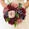 Decorative Flowers Artificial Roses Combo Set - RealTouch Fake Rose For DlY Wedding Bridal Bouquet Centerpieces Party Shower