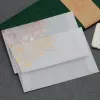 Envelopes 24 peças/pacote em estilo europeu Stamping quente borda de papel sulfúrico Papel translúcido envelope de casamentos de casamento envelope