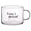 Mugs JFBL Creative Letter Glass Cup Large With Handle Mug Office Tea Dessert Oatmeal Breakfast