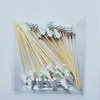 Couverts jetables 50pcs Christmas Bamboo Bamboo Cocktail Picks Cupcake Topper Food Dessert Toothers Sticks Fruit Sticks Fourniture