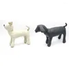 Mannequins de couro de vestuário de cachorro 2x Modelos de posição em pé Toys Pet Animal Shop Display Mannequin Black S M