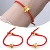 Charm Bracelets 2024 Dragon Year Lucky Red Rope Bracelet Adjustable Gift Woven Jewelry Couple's Chinese I1T5