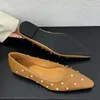 Chaussures décontractées Fashion Rhinaistones appartements dames pointues Toe 2024 femelle Femme Bling Footwear glisses Femmes avec