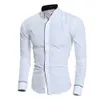 Mens Luxury Casual Formal Shirt Long Sleeve Slim Fit Business Dress Shirts Tops 240322