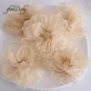 910cm Singed Organza Flowers Fabric Burn Decorações florais Apliques enfeites de flores para artesanato acessórios de cabelo diy 240328