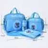 Mailers Mommy Sac Five Piece Sac Fashion Print Bears Multifonctionnel grande capacité One épaule Crossbody Maternal Baby Sac Sac à couches