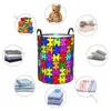 Sacchetti per lavanderia cesta sorseggio di stoccaggio impermeabile pieghevole colorato puzzle puzzle texture vestiti sporchi ostacoli