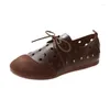 Scarpe casual comode in pelle PU Flat Women Tunnel a vento Tunnel Stipello di moda cavo Singolo