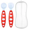 BPA GRATUIT SILICONE SILICONE SIPON POUR LES USENSILES BÉBÉS Set Auxiliary Food Toddler Apprenez à prendre une formation de table de fourche Bendable Fork Enfants