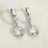 Bijoux Moisanite Stud Hoop Clip Boucles d'oreilles 925 Sterling Silver