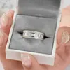 Pierścienie klastra Newshe Pure 925 Sterling Srebrny luksusowy zaręczyny Pierścienie wieczności dla kobiet Księżniczka Aaaaa Cubic Zirconia Jewelry L240402