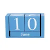 Vintage Wooden Perpetual Calendar Eternal Blocks Month Date Display Desktop Accessories Photography Props Office Decoration