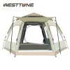 Приюты Westtune 34/58 человек всплывающая палатка для кемпинга на открытом воздухе палатка автоматическая настройка.