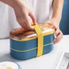 Dijkartikelen Portable Dubbellaags Lunchbox voor kinderen kan in de magnetron worden verwarmd opslagcontainer