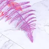 Decorative Flowers Artificial Plants Glitter Hollow Leaf 10Pcs Fern Plant Stem Leaves Red Christmas Spray Holiday Party Xmas