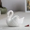 Decorative Figurines Ceramic White Home Decoration Creative Swan Beautiful Storage Box Candlestick Pography Prop Flower Pot