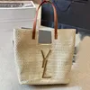 أعلى مقبض Rive Gauche Raffias Bag Bag Womens Man Luxury Icare Beach Handbag Designer Shopper Clutch Bag Summer Travel Weave Crossbod