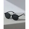 1pc Women Geometric Plastic Trendy Black Frame Sunglasses for Outdoor Daily Vacation Beach UV Protection Clothing Accessories