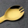 Çatal tatlı spork çok işlevli kaşık çatal makarna meyve salata paslanmaz çelik kek taban aksesuarları