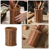 Opslagflessen plastic vorken bestek houder imitatie rattan mand geweven fruit aanrecht flatware zilverwerk organizer