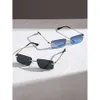 2pcs Men Classic Y2K Rectangle Metal Design Rimless Boho Fashion Glasses Protect Eyes for Musical Festival Outdoor Travel Wedding Beach-party Driving Clothing