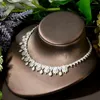 Ketting Oorbellen Set HIBRIDE Briljant Nigeria Zirconia Dames Bruiloft Oorbel Sieraden Bruidsfeest Geschenken Kostuum N-1927