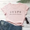 Women's T Shirts Grow Positive Thoughts T-Shirt Summer Flowers Clothing Bees Lover Gift Tee Aesthetic Save Plants Flower Vintage Top Girl