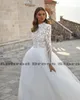 Grace Pretty Lüks Prenses Gelinlik Mütevazı O Boyun Uzun Kollu Müslüman Gelin Elbiseler Gelin Gown Vestidos De Novia 240320