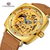 Orologi da polso che si affacciano sugli uomini meccanici automatici orologio da polso sport orologio maschile orologio in pelle impermeabile originale 8274