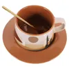 Mugs Retro Ceramic Hand Brewed Coffee Cup Cups Water Daily Use Milk Stainless Steel Drinking Home Accessory Saucer Exquisite