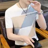 Men's Sweaters Trend Handsome V-neck Short-sleeved Pullover Simple Fashion All Matching Ribbed Bottom Loose .