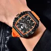 Montre-bracelets Lige Fashion Skull Watch for Men Top Sport Topproof Chronograph Quartz Relogios Masculino